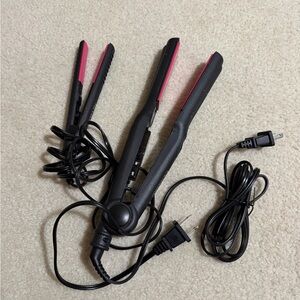 Black and Pink Hair Straightener Set